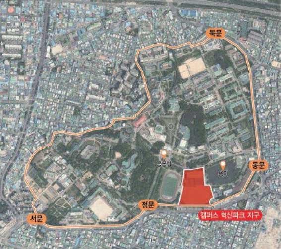 당초 전남대 캠퍼스 혁신파크 건물이 들어서기로 한 위치. 사진=교육부 제공