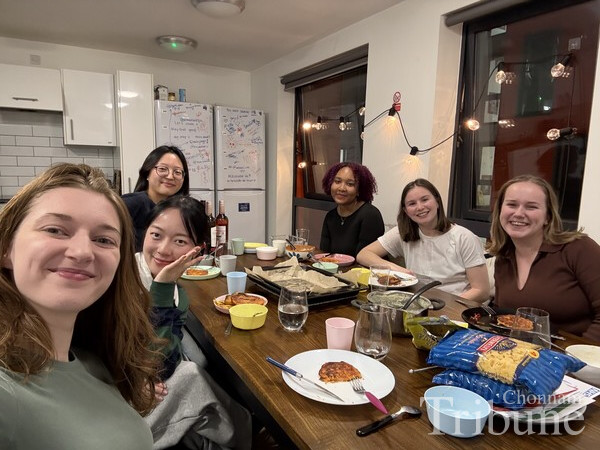 Lee Younny and her friends during Thanksgiving potluck